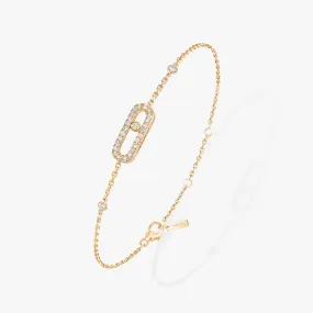 0.19ctw Yellow Gold Diamond Pavé Bracelet
