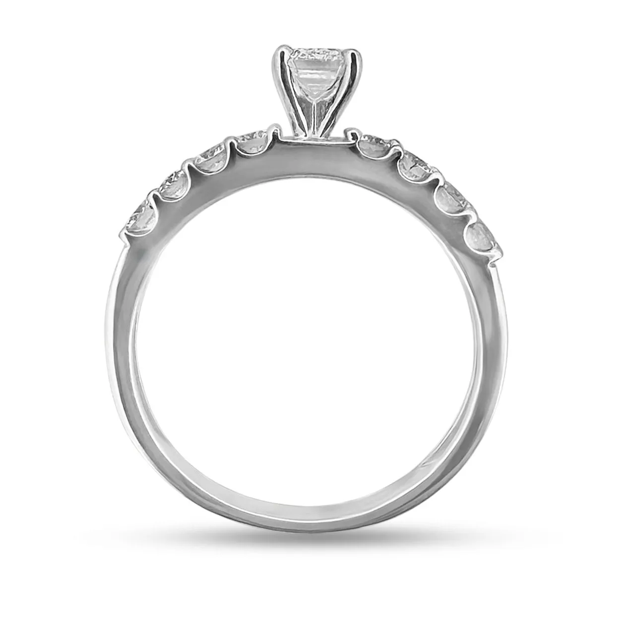 0.50ct Emerald Cut Diamond GIA H SI1 in 14k White Gold Engagement Ring