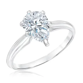 1 1/2ct Pear Lab Grown Diamond Solitaire Engagement Ring