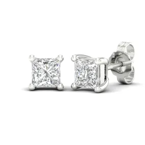 1 ¼ Carat Princess Lab Grown Diamond 14K Gold Solitaire Stud Earrings