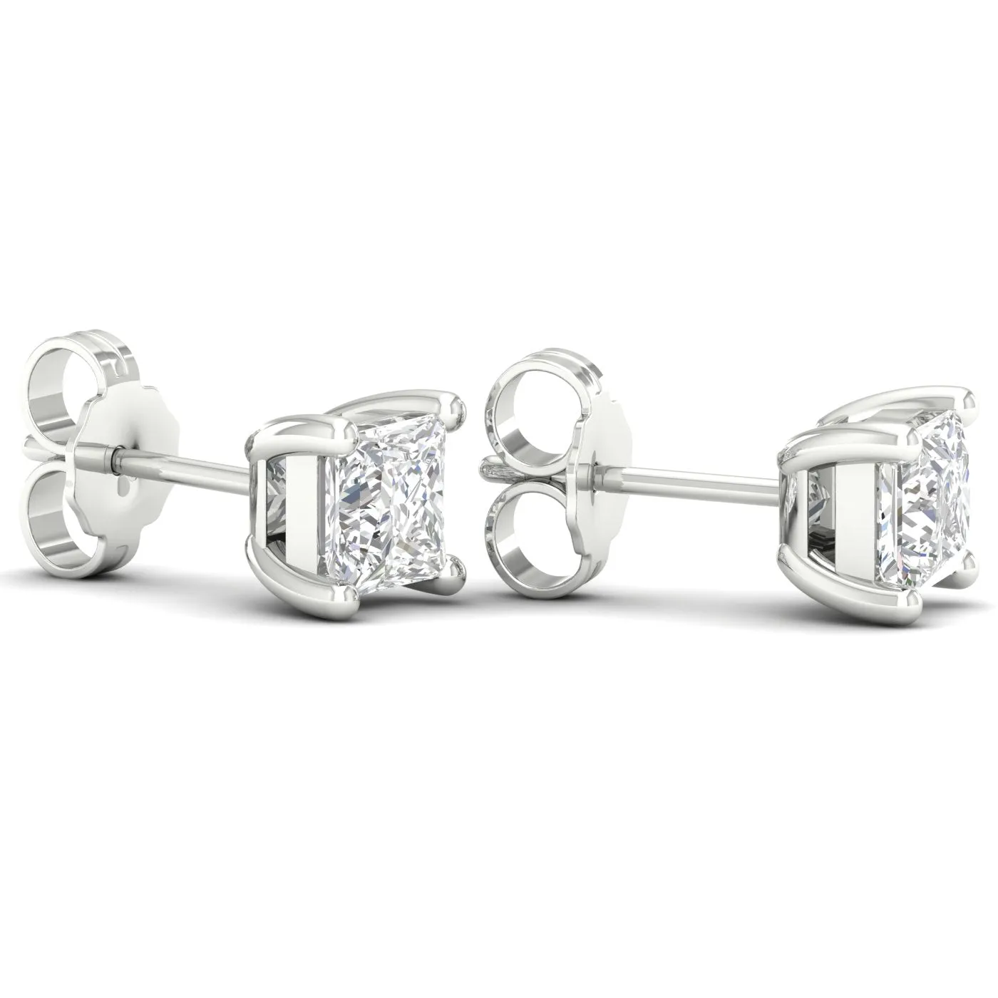1 ¼ Carat Princess Lab Grown Diamond 14K Gold Solitaire Stud Earrings