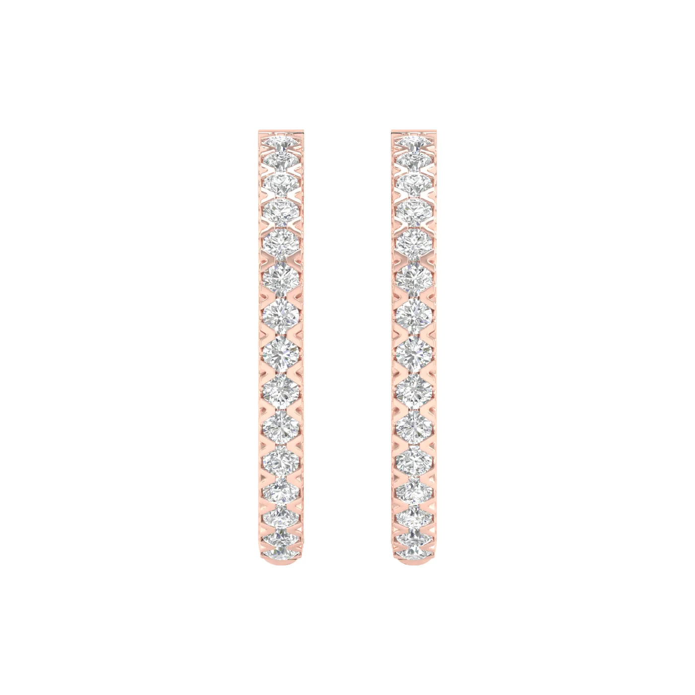 1 Carat Round Lab Grown Diamond 14K Gold Hoop Earrings