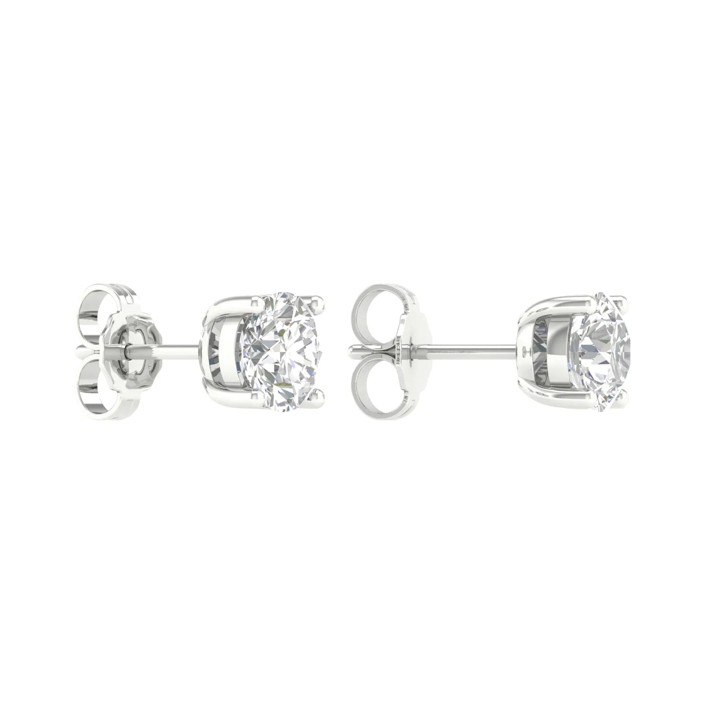 1 ¼ Carat Round Lab Grown Diamond 14K Gold Solitaire Stud Earrings
