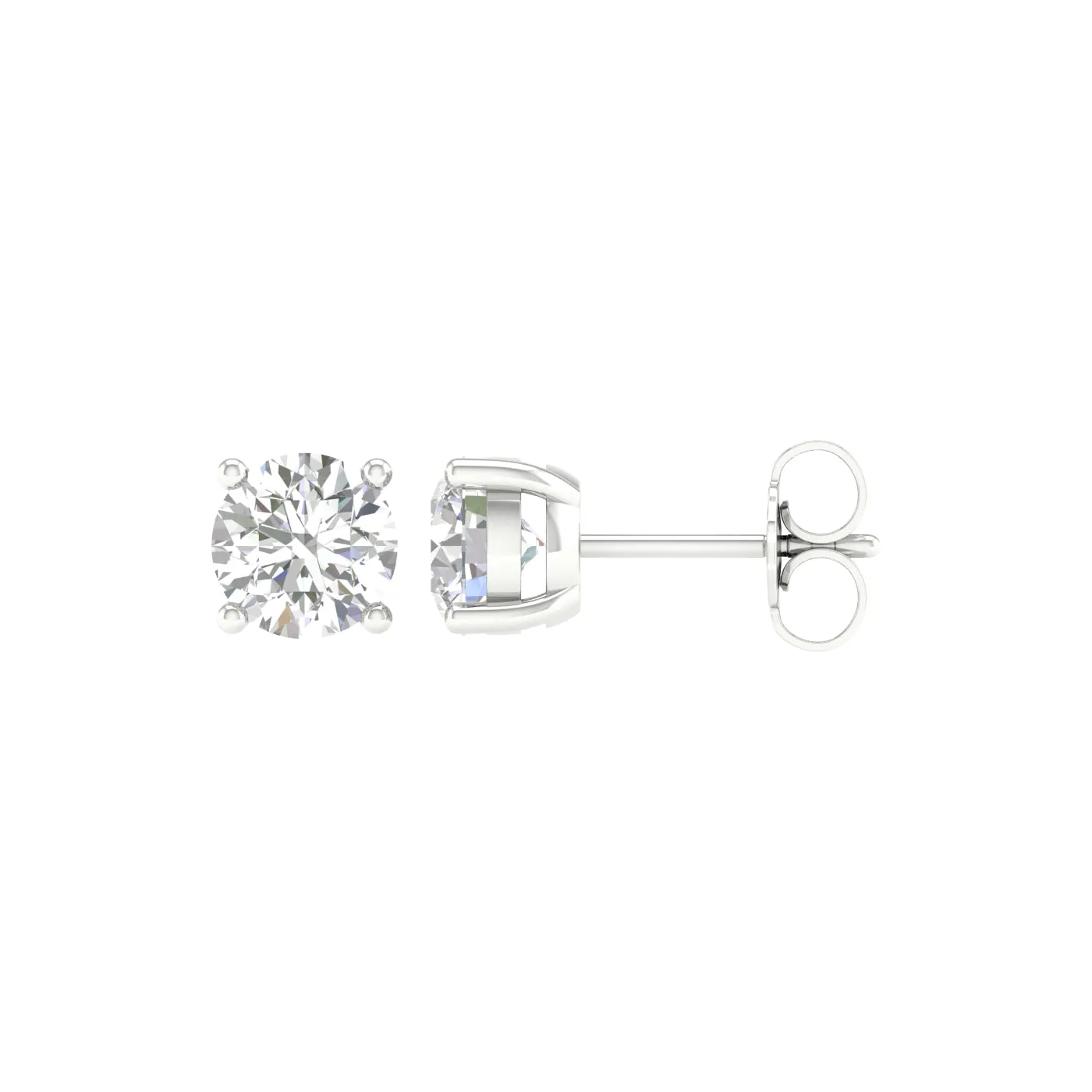 1 ¼ Carat Round Lab Grown Diamond 14K Gold Solitaire Stud Earrings