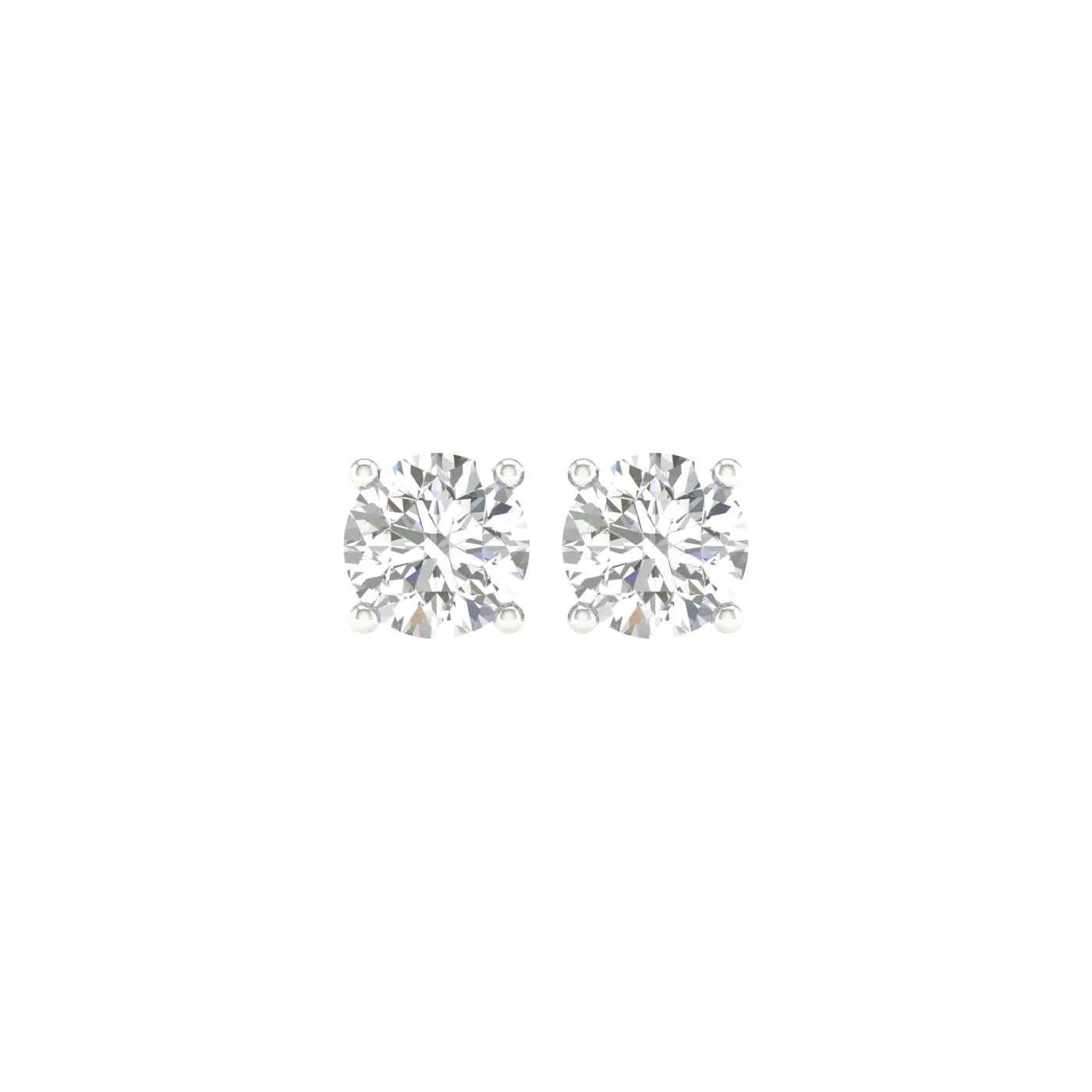 1 ¼ Carat Round Lab Grown Diamond 14K Gold Solitaire Stud Earrings
