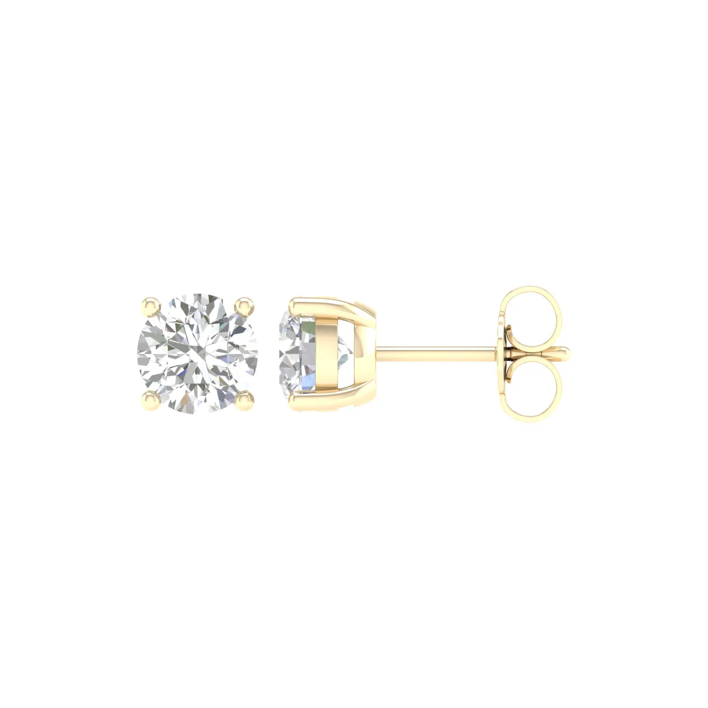 1 ¼ Carat Round Lab Grown Diamond 14K Gold Solitaire Stud Earrings