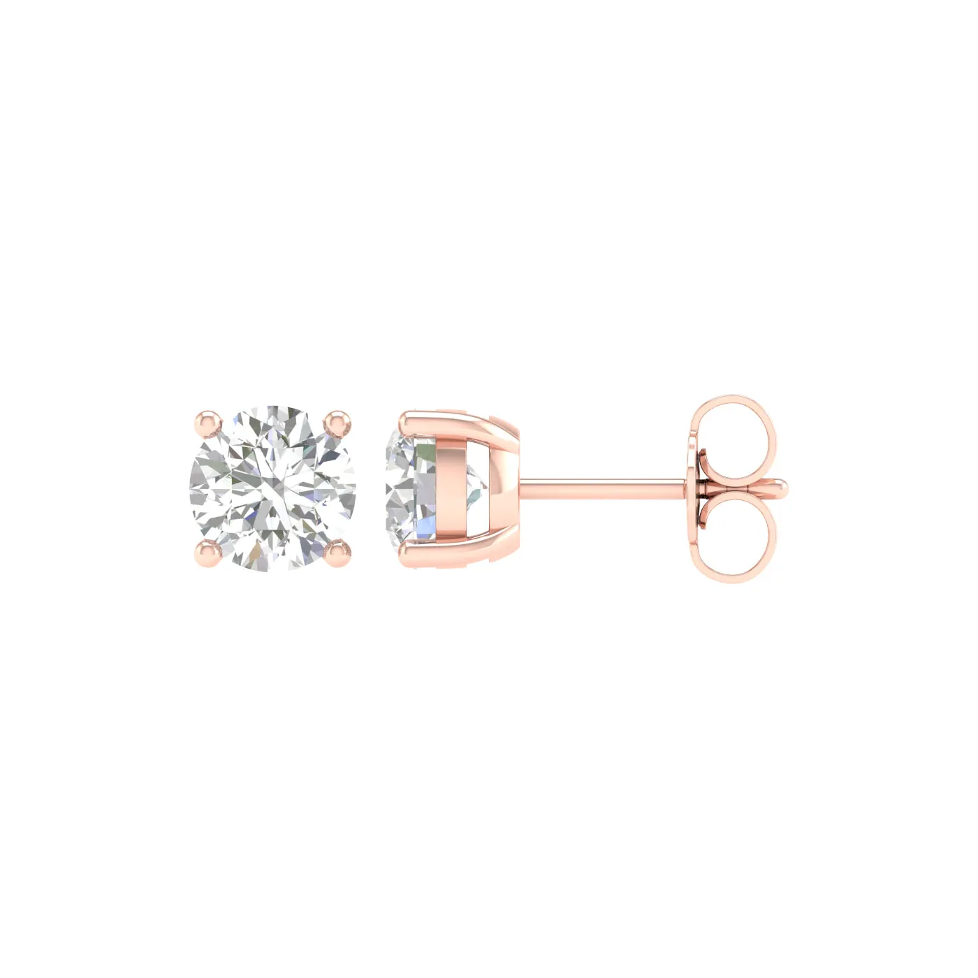 1 ¼ Carat Round Lab Grown Diamond 14K Gold Solitaire Stud Earrings