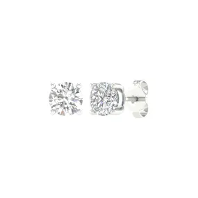 1 ¼ Carat Round Lab Grown Diamond 14K Gold Solitaire Stud Earrings