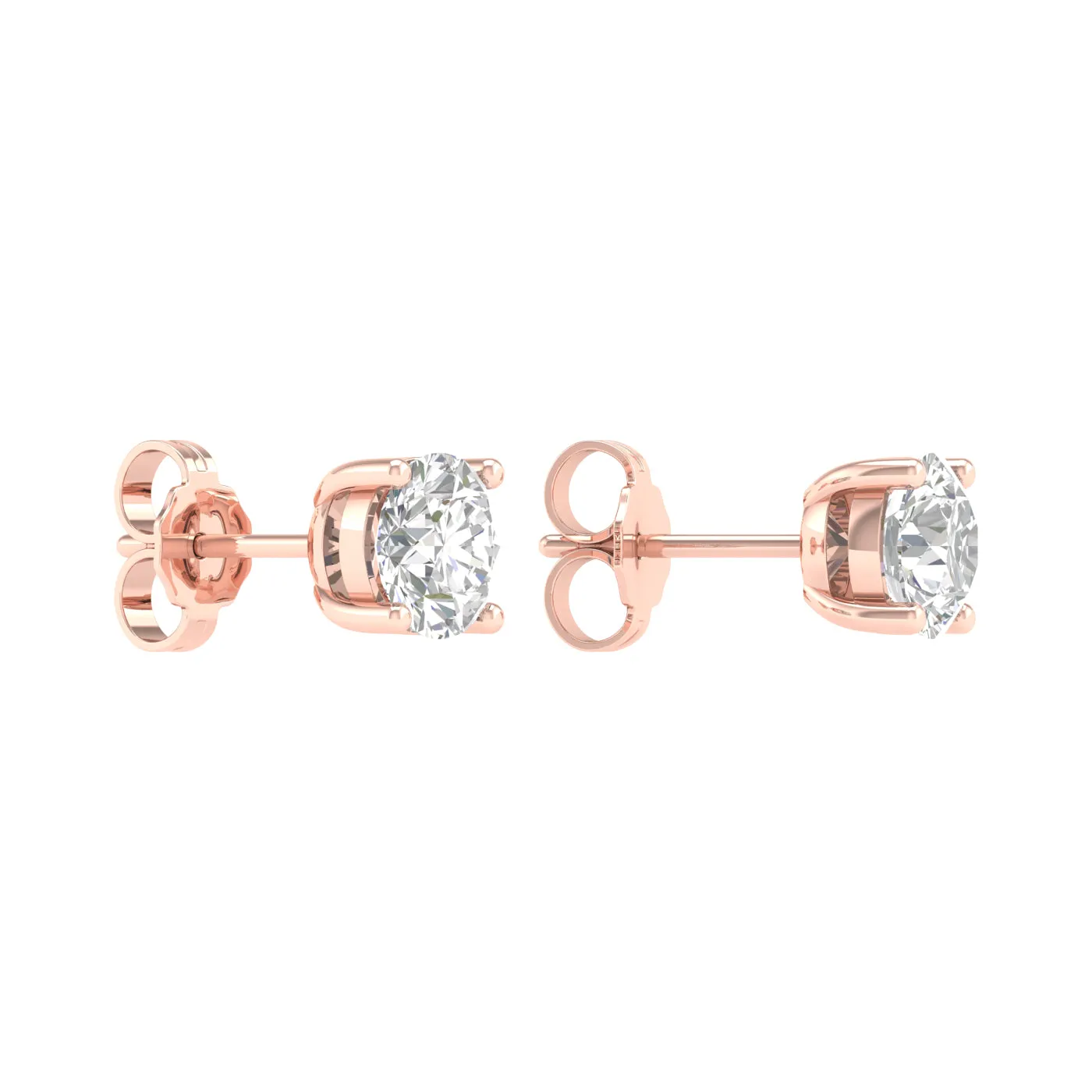 1 ¼ Carat Round Lab Grown Diamond 14K Gold Solitaire Stud Earrings