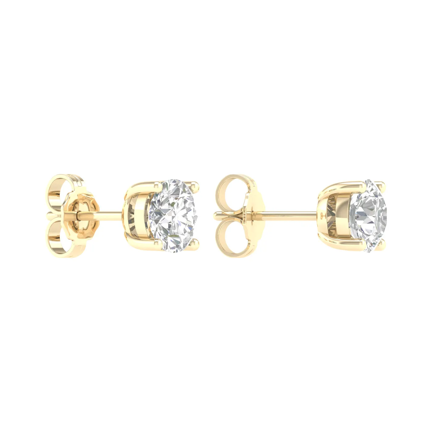 1 ¼ Carat Round Lab Grown Diamond 14K Gold Solitaire Stud Earrings
