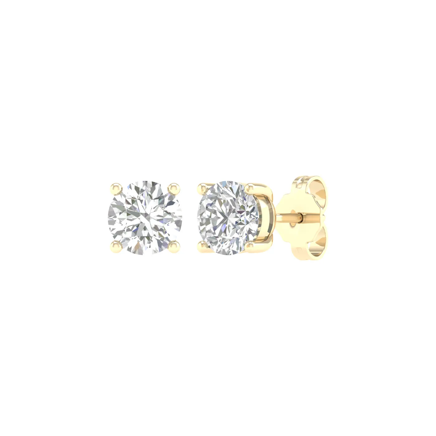 1 ¼ Carat Round Lab Grown Diamond 14K Gold Solitaire Stud Earrings