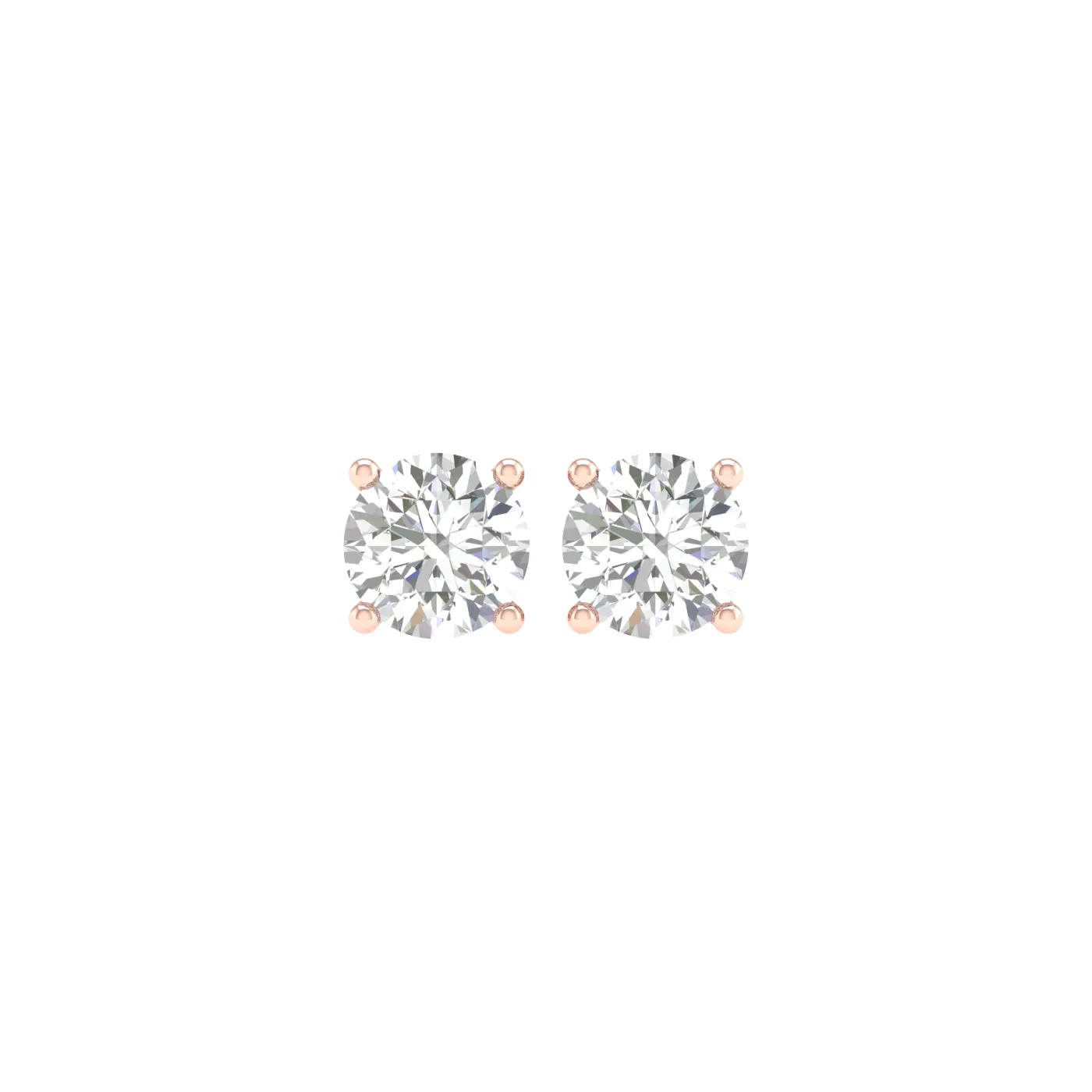 1 ¼ Carat Round Lab Grown Diamond 14K Gold Solitaire Stud Earrings