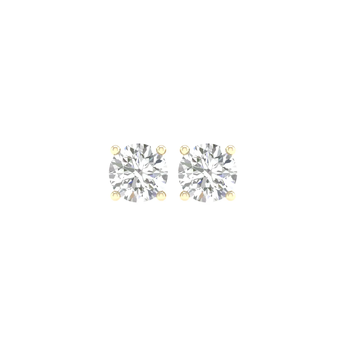1 ¼ Carat Round Lab Grown Diamond 14K Gold Solitaire Stud Earrings
