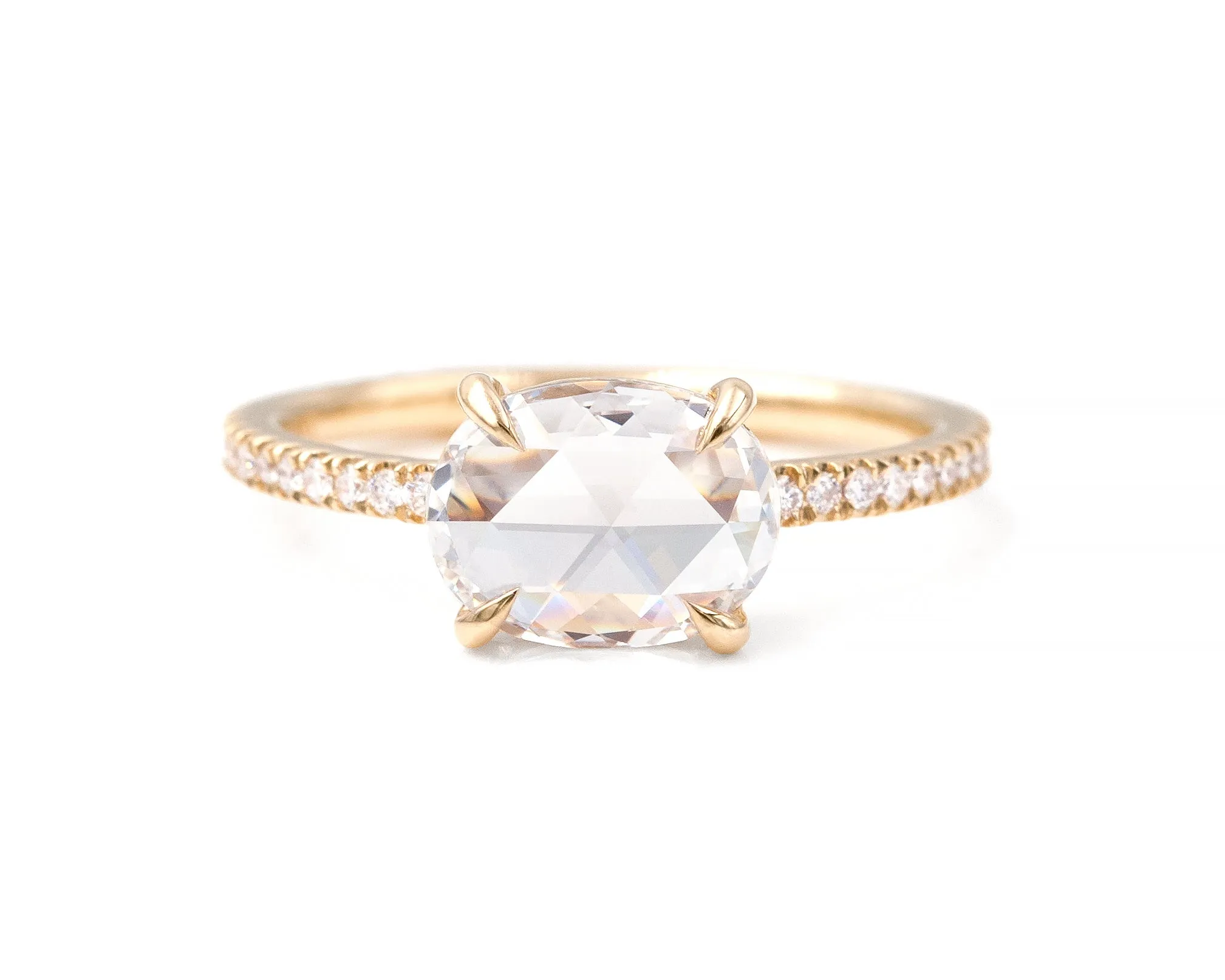 1.06-Carat Rose Cut Oval Diamond Ring