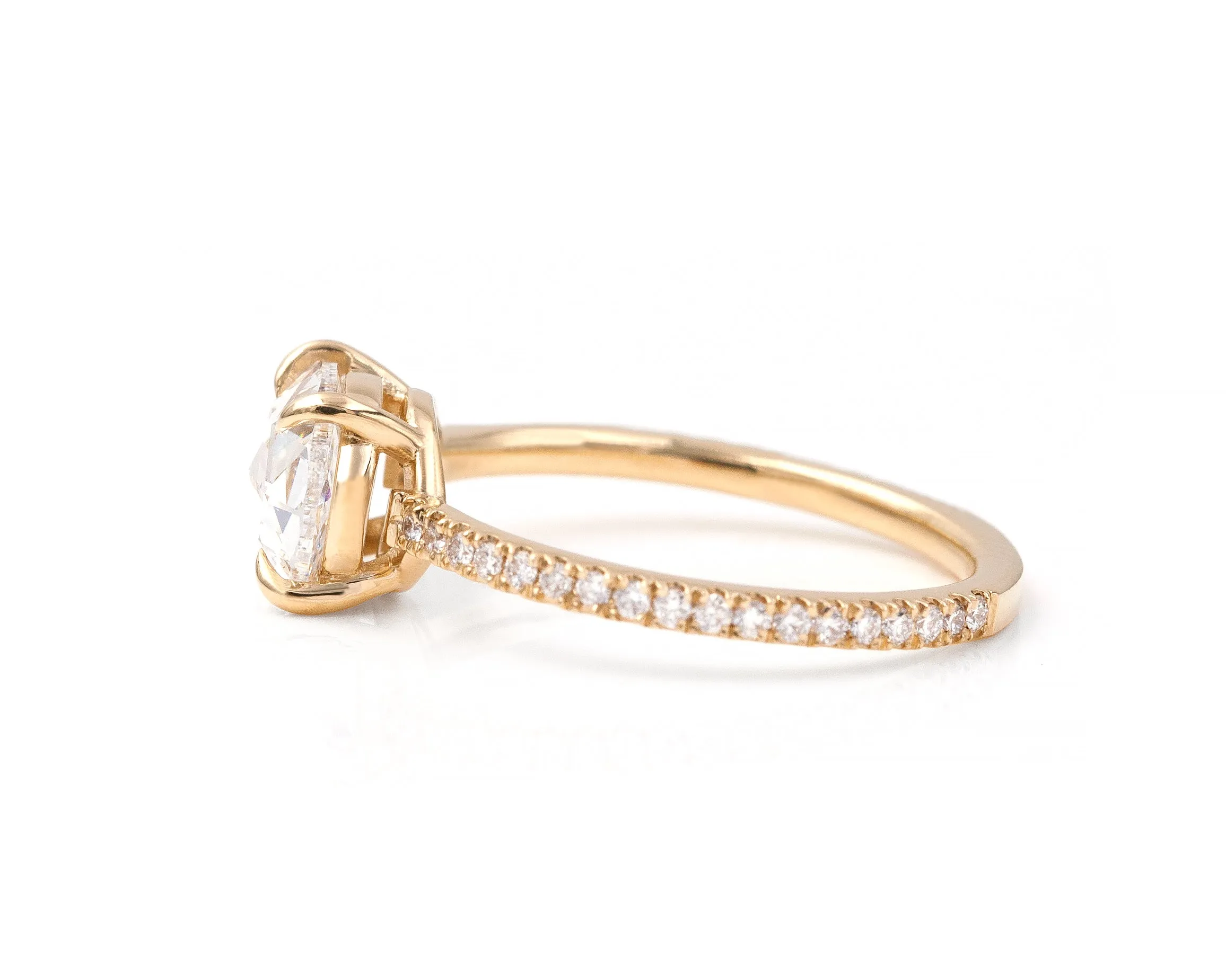 1.06-Carat Rose Cut Oval Diamond Ring
