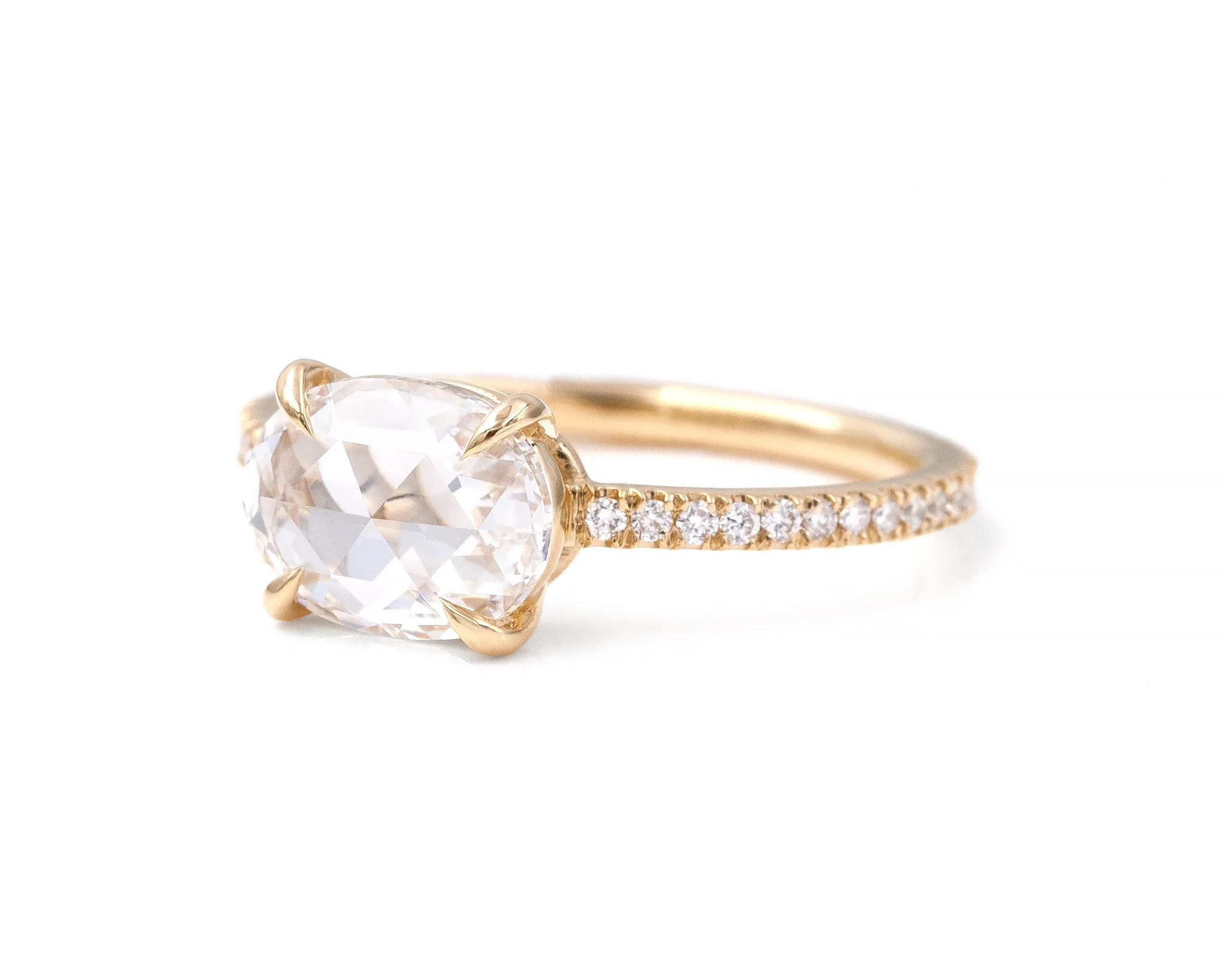 1.06-Carat Rose Cut Oval Diamond Ring