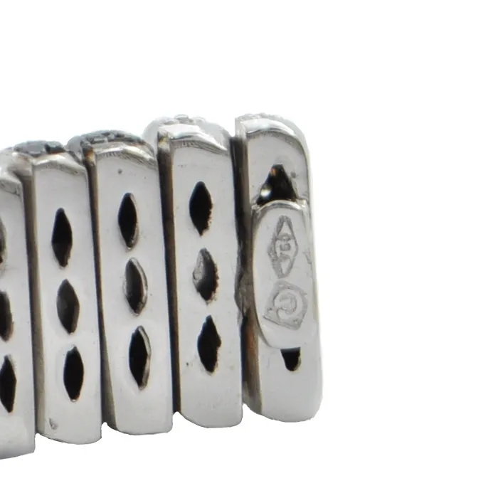 10.8 CT White and Black Diamond 18k White Gold Cuff Bracelet