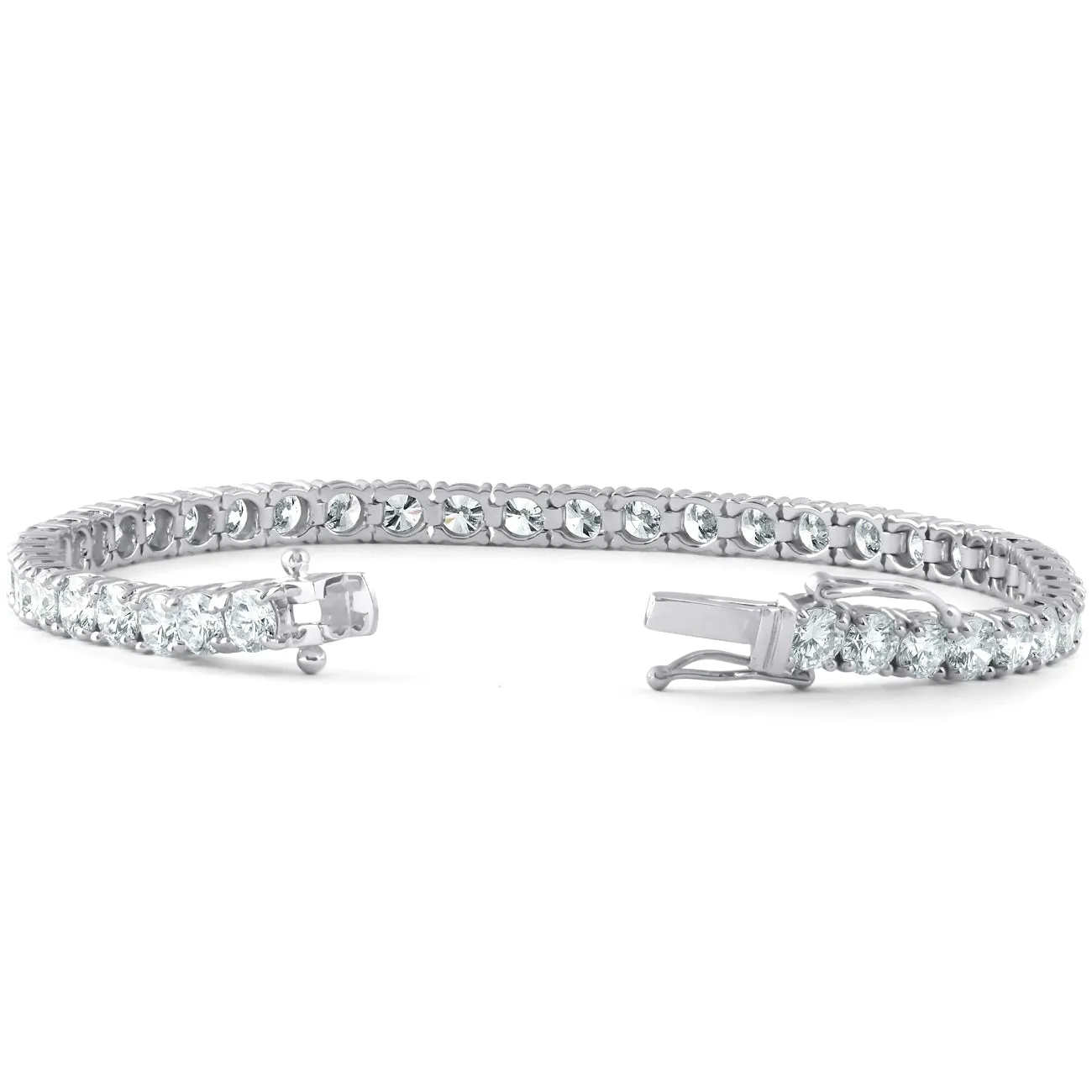10ct Certified Lab Grown Diamond Tennis Bracelet 14K White Gold 7"