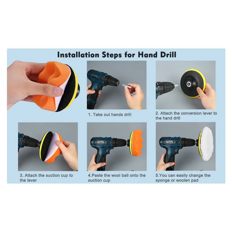 11-Piece Buffing Sponge Pads Kit Sdy-97589