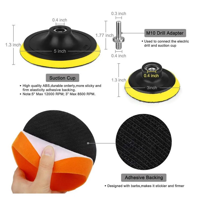 11-Piece Buffing Sponge Pads Kit Sdy-97589