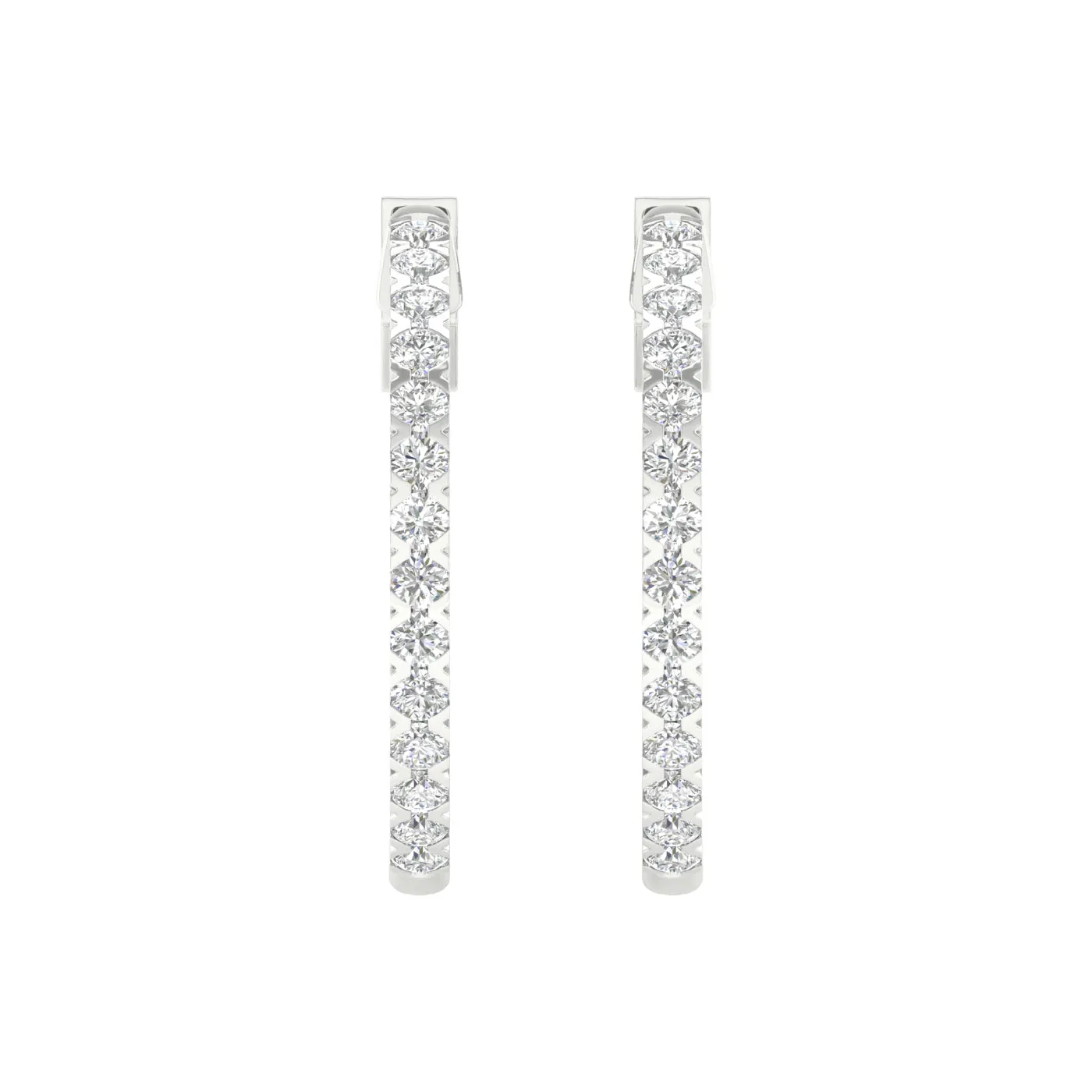 1/2 Carat Round Lab Grown Diamond 14K Gold Hoop Earrings