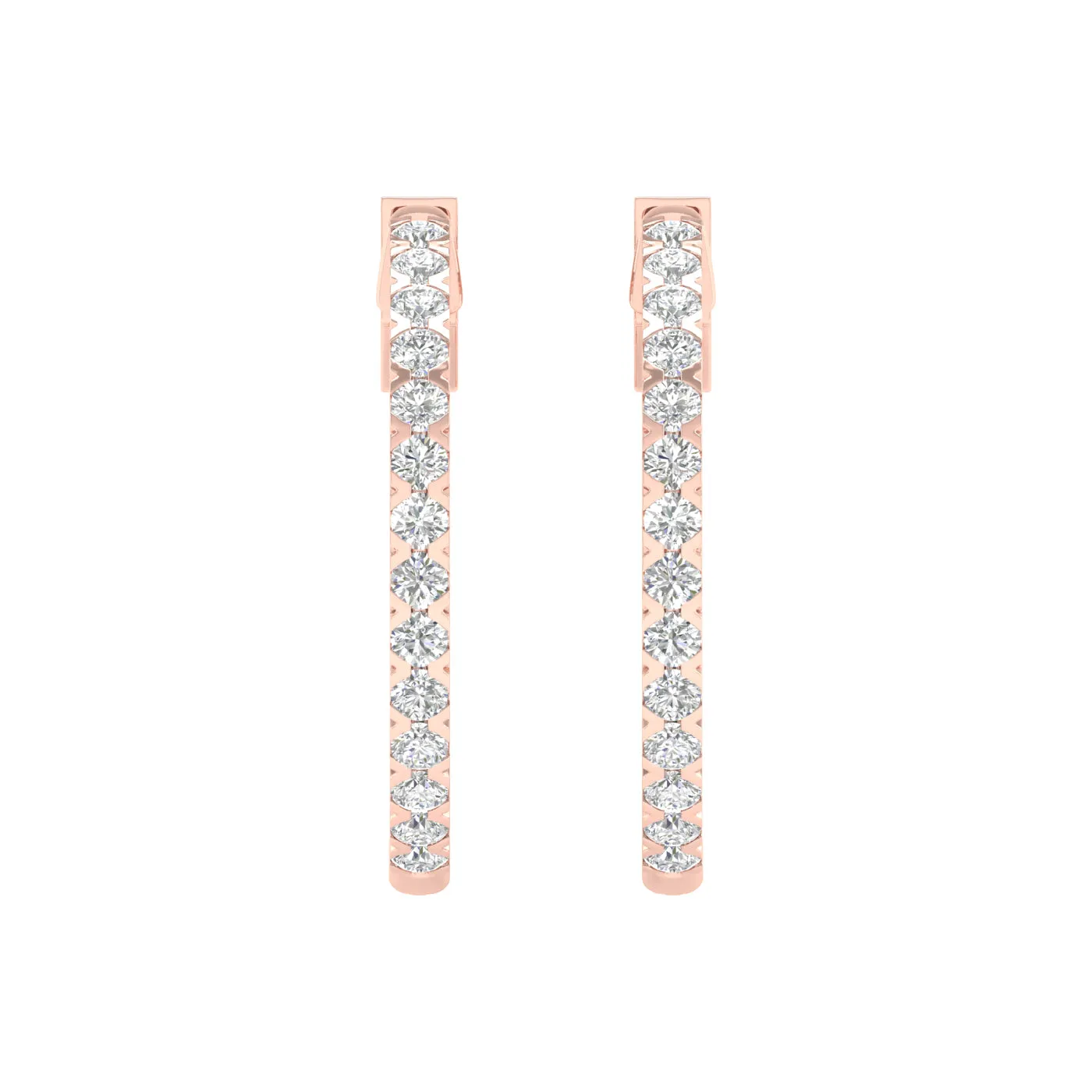 1/2 Carat Round Lab Grown Diamond 14K Gold Hoop Earrings