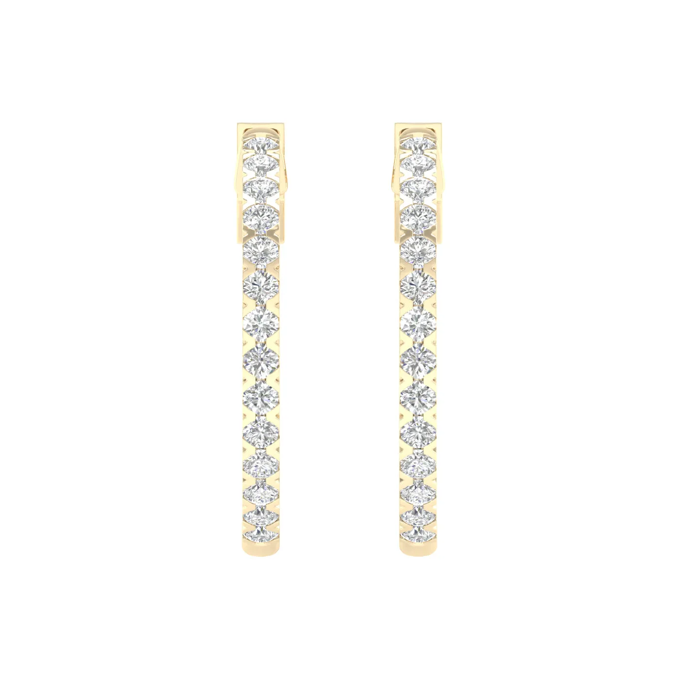 1/2 Carat Round Lab Grown Diamond 14K Gold Hoop Earrings