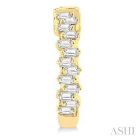 1/3 ctw Petite Scatter Baguette Cut Diamond Fashion Huggies in 10K Yellow Gold