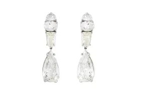 13.02 Carat Multi-Cut Diamond Drop Earrings