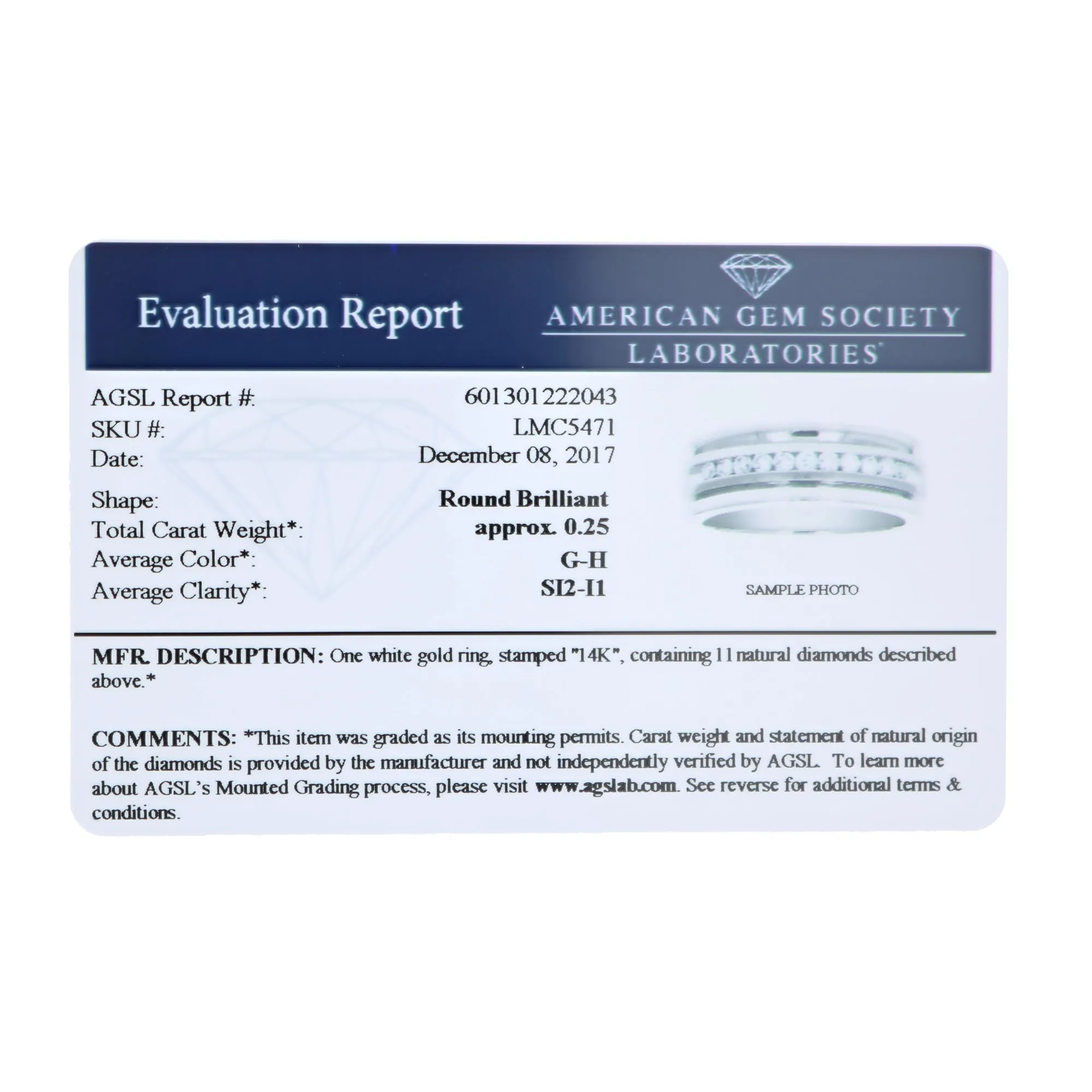 1/4 cttw SI1-SI2 11 Stone Certified Machine Diamond Wedding Band 14K Gold
