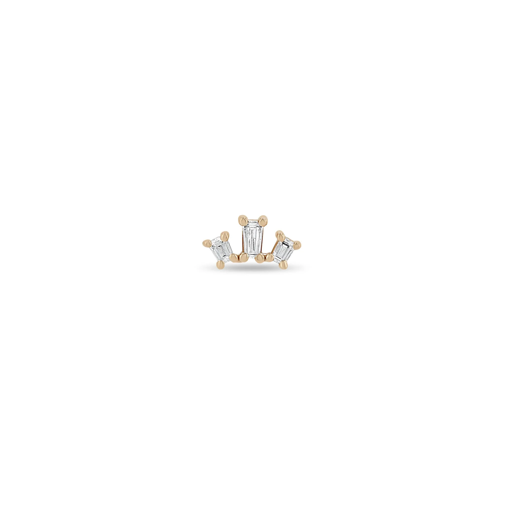 14k Tapered Baguette Diamond Fan Studs