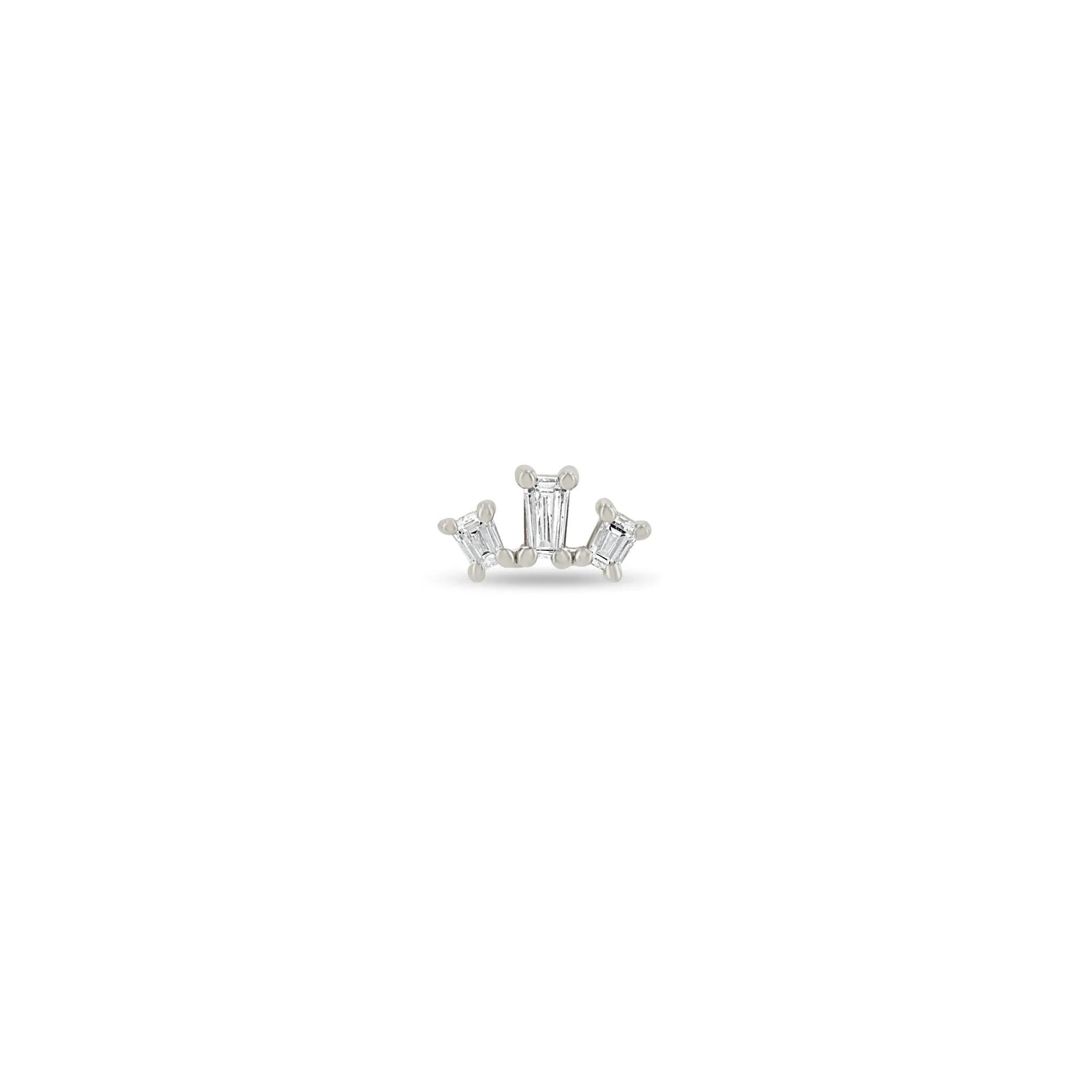 14k Tapered Baguette Diamond Fan Studs