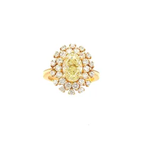 14K Yellow Gold - Halo Diamond Ring - J31759