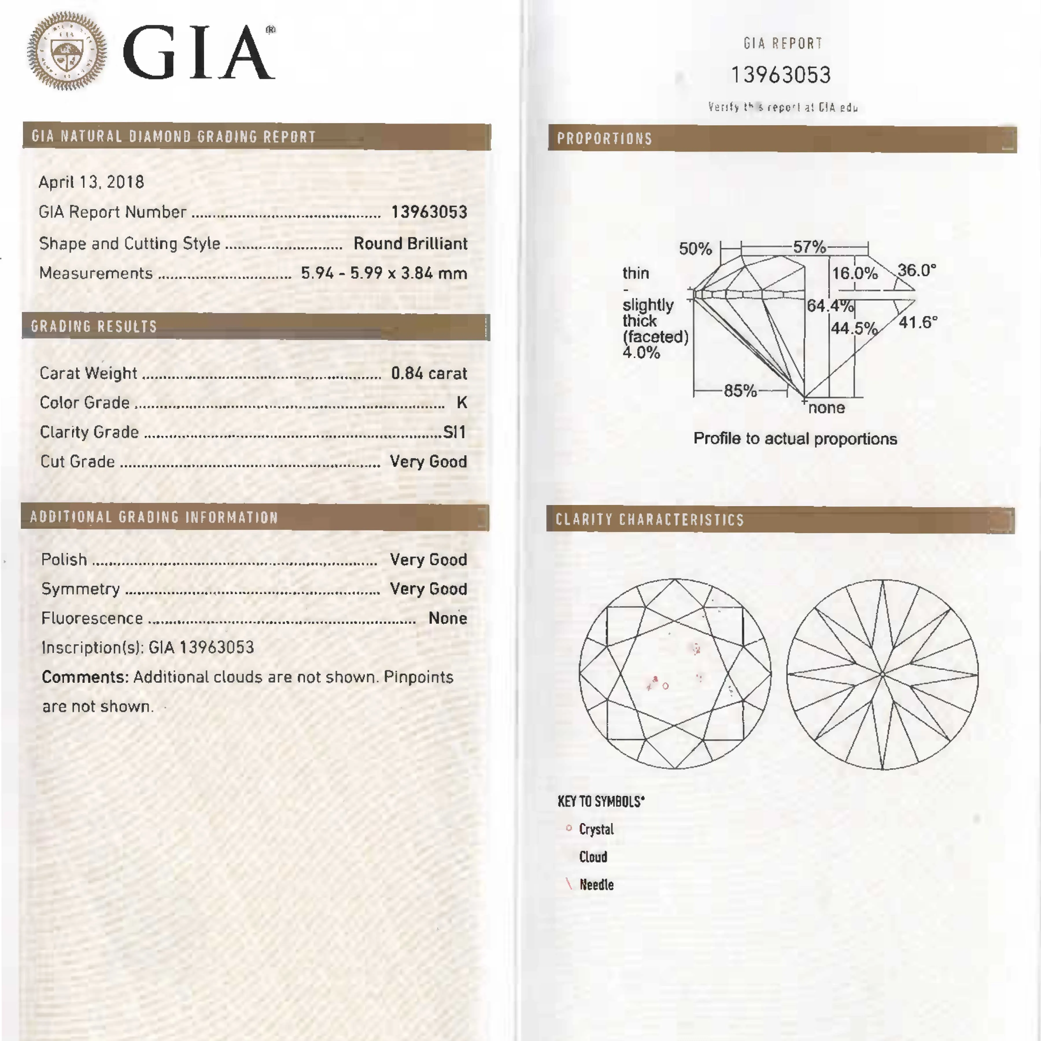 1.66 Carat Total Weight Diamond Stud Earrings