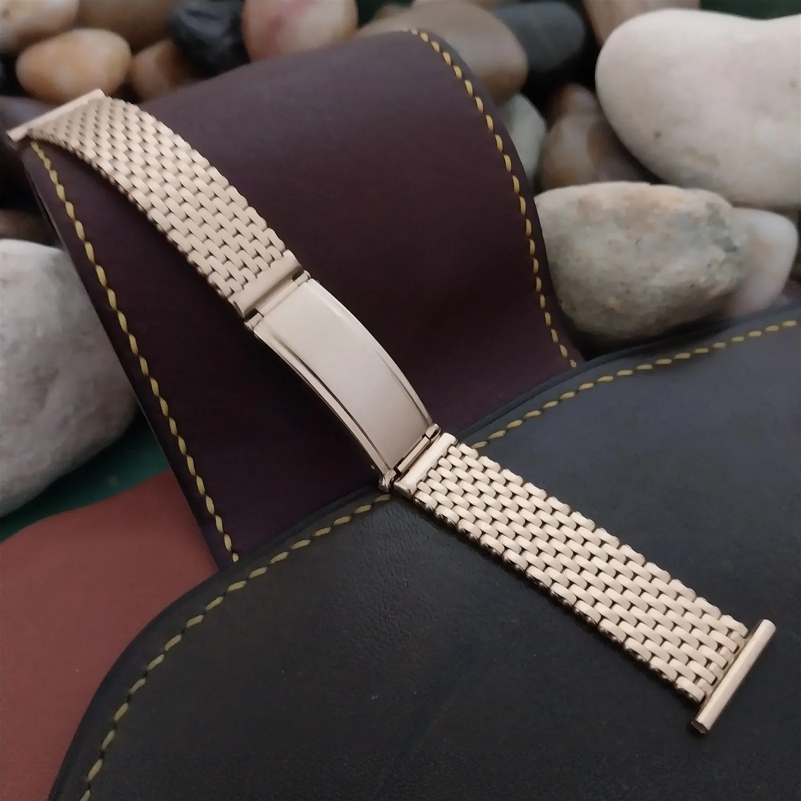 16mm 18mm 19mm Yellow Gold Filled Mesh Kreisler Unused 1940s Watch Band