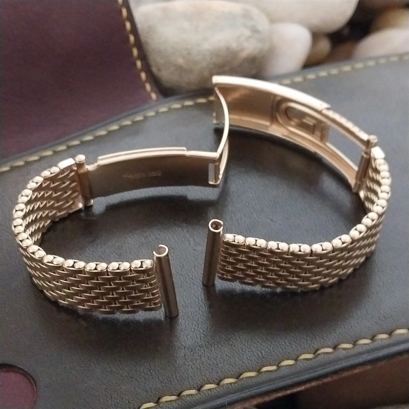 16mm 18mm 19mm Yellow Gold Filled Mesh Kreisler Unused 1940s Watch Band