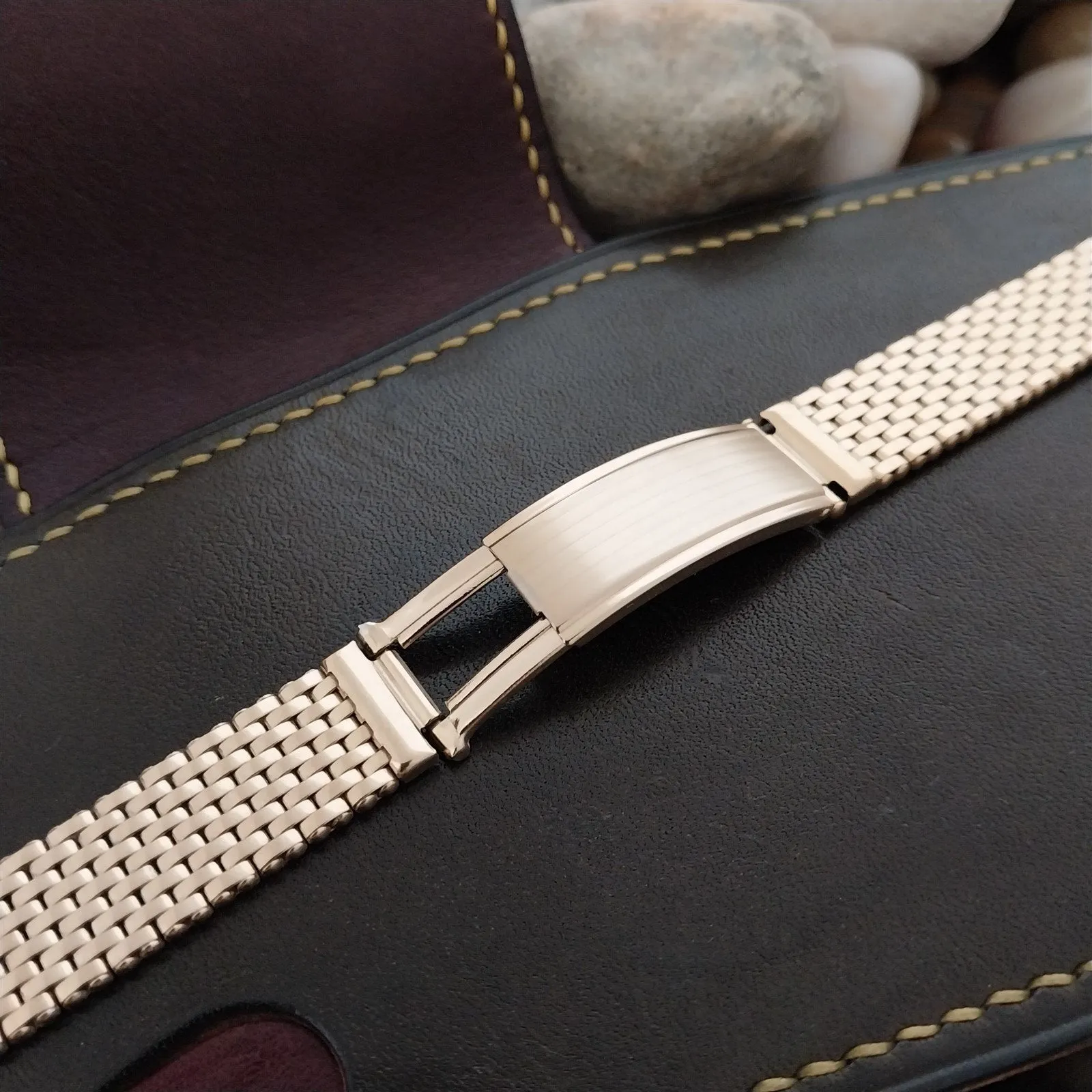 16mm 18mm 19mm Yellow Gold Filled Mesh Kreisler Unused 1940s Watch Band