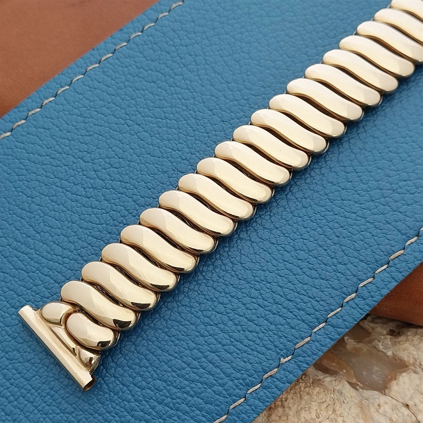 17mm 16mm 15mm Rose Gold-Filled NOS Expansion 1940s Vintage Watch Band Finesse