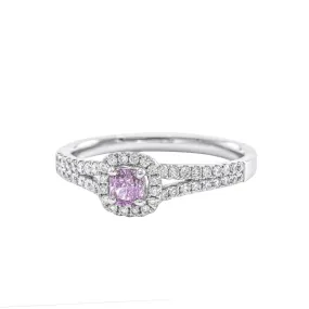 18ct White Gold Purple Pink and White Diamond Ring
