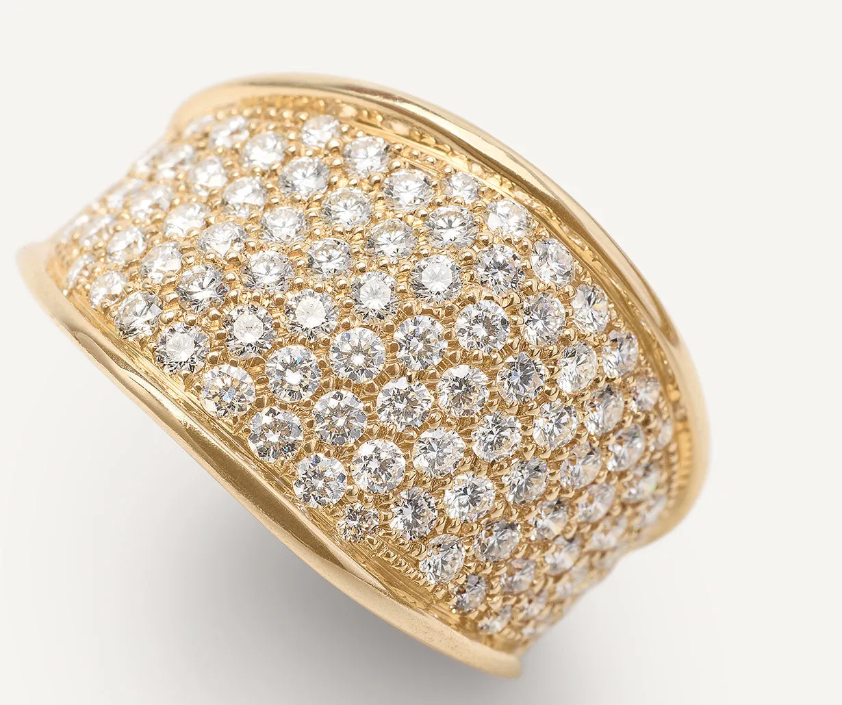 18K Yellow Gold Diamond Pavé Statement Ring