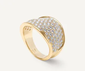 18K Yellow Gold Diamond Pavé Statement Ring