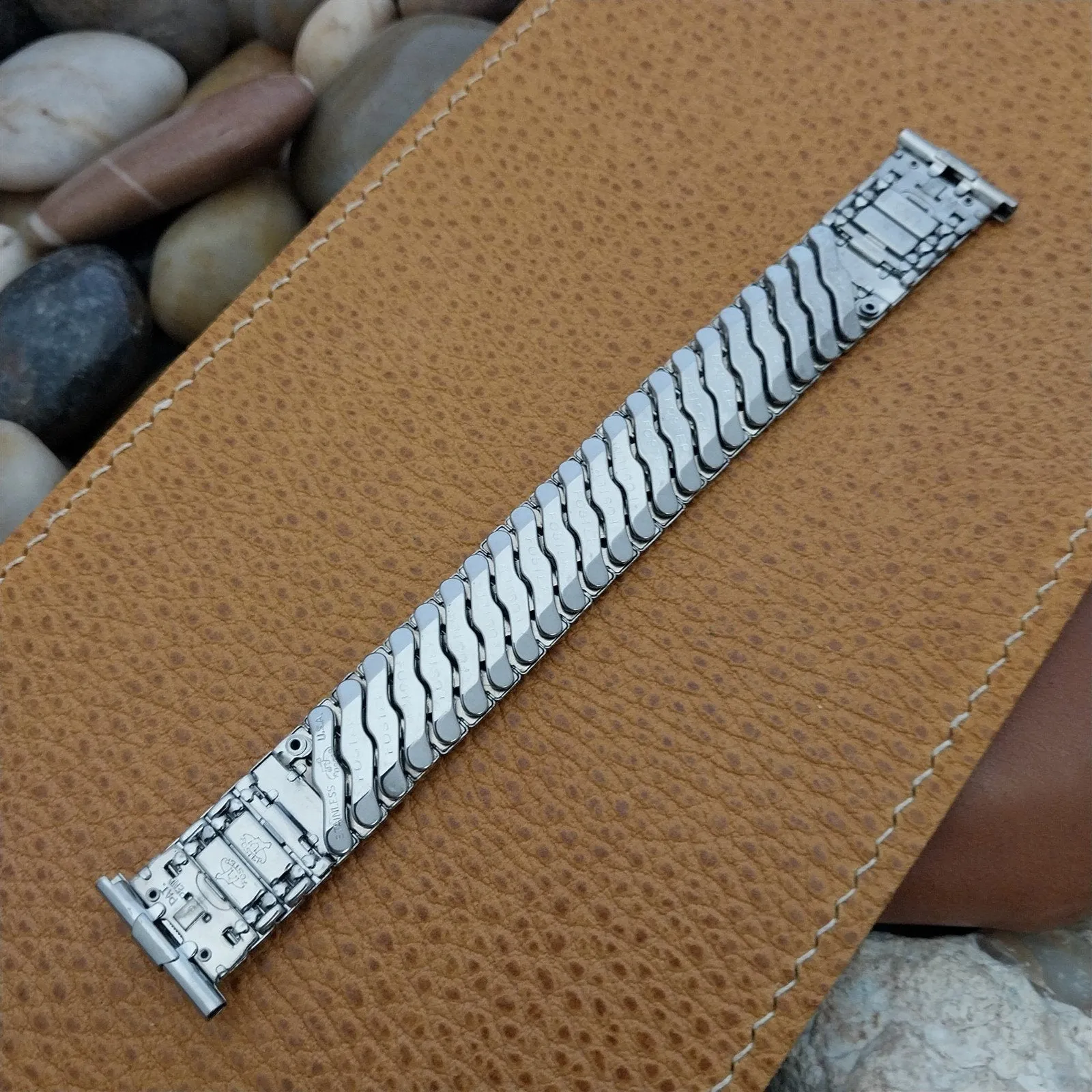 1950s Stainless Steel Expansion Vintage Watch Band nos Foster USA Made 16mm 18mm