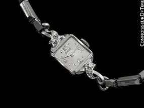 1960's Piaget Vintage Ladies Handwound Dress Watch - 14K White Gold & Diamonds