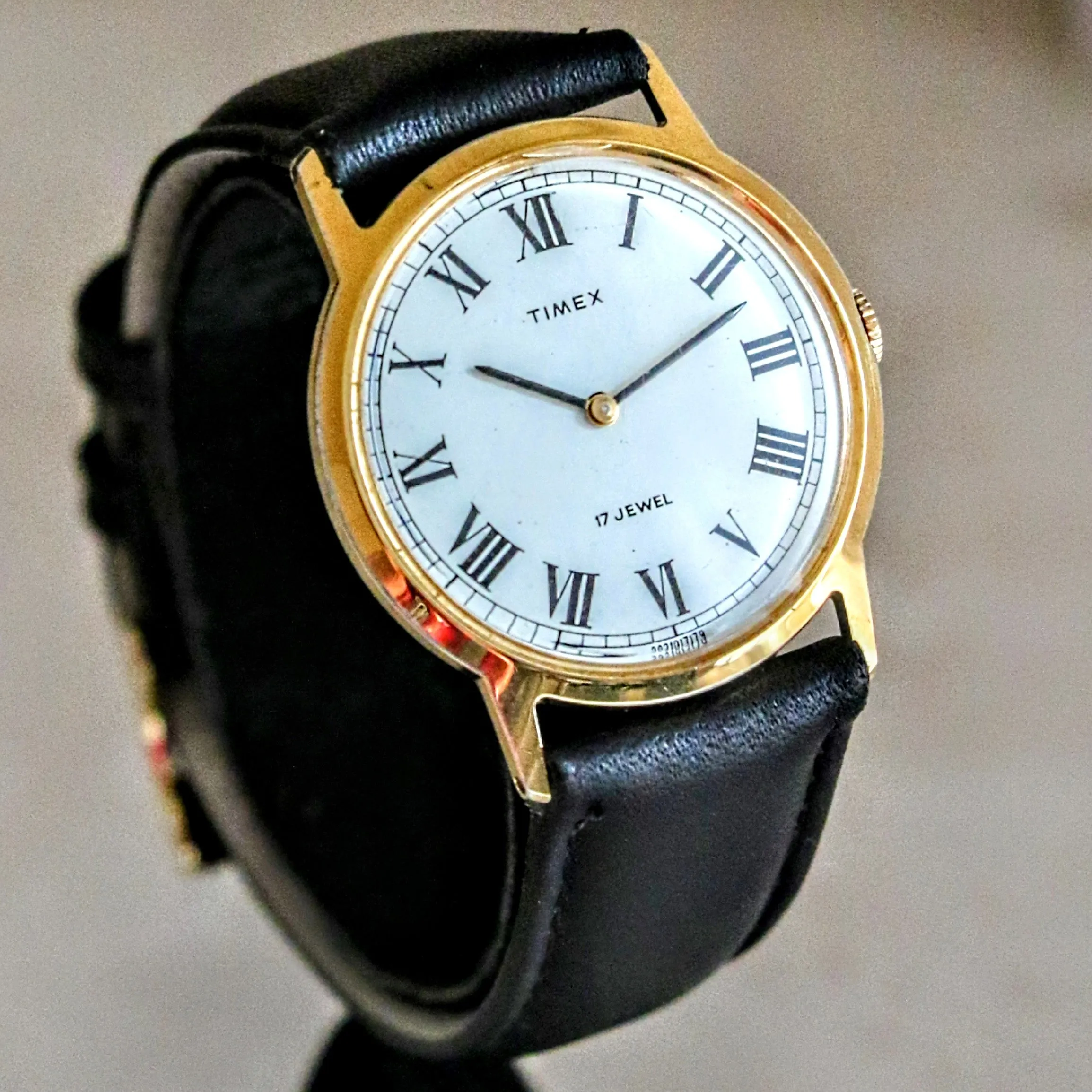 1979 TIMEX Watch Roman Numerals 17 Jewels Manual Wind 33mm Wristwatch