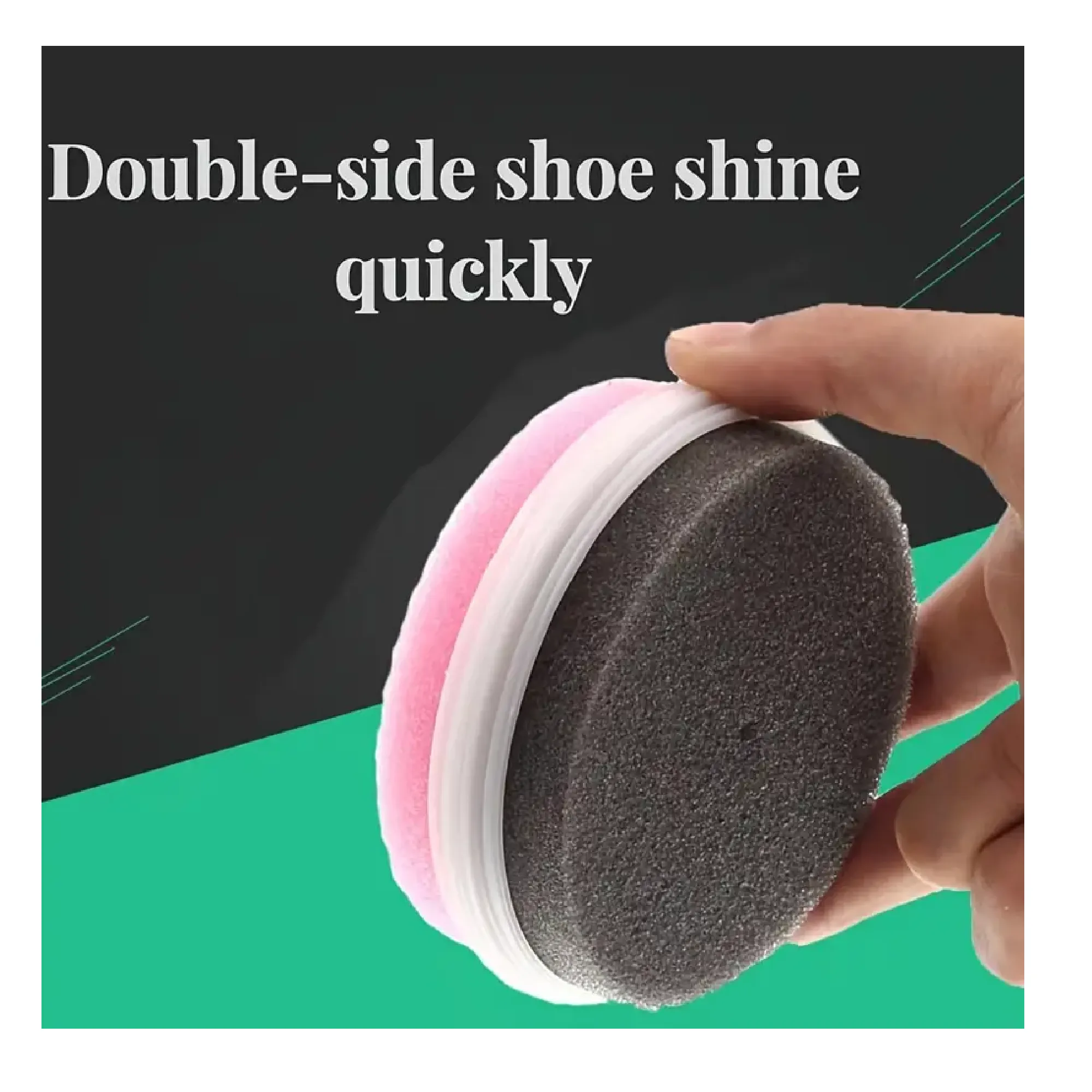1PC Double-sided Quick-Brightening Sponge Shoe Wax Shoe Brush, Two-in-one Shoe Polish