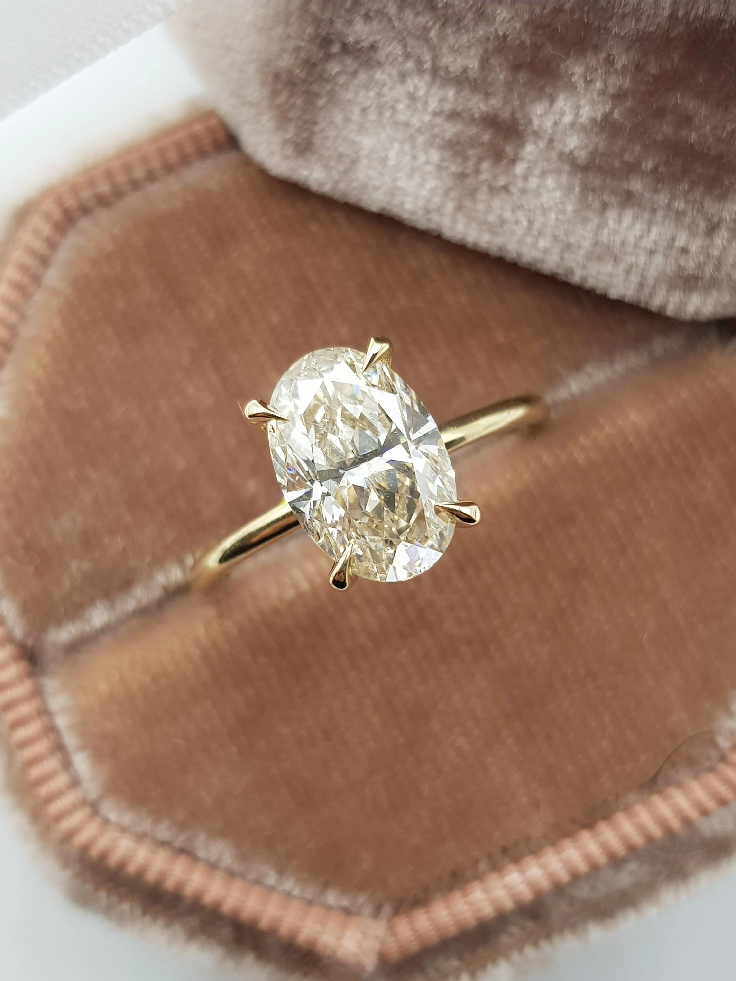 2.01 Carat Oval Cut Solitaire Diamond Engagement Ring