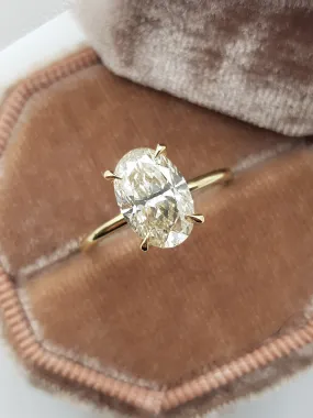 2.01 Carat Oval Cut Solitaire Diamond Engagement Ring