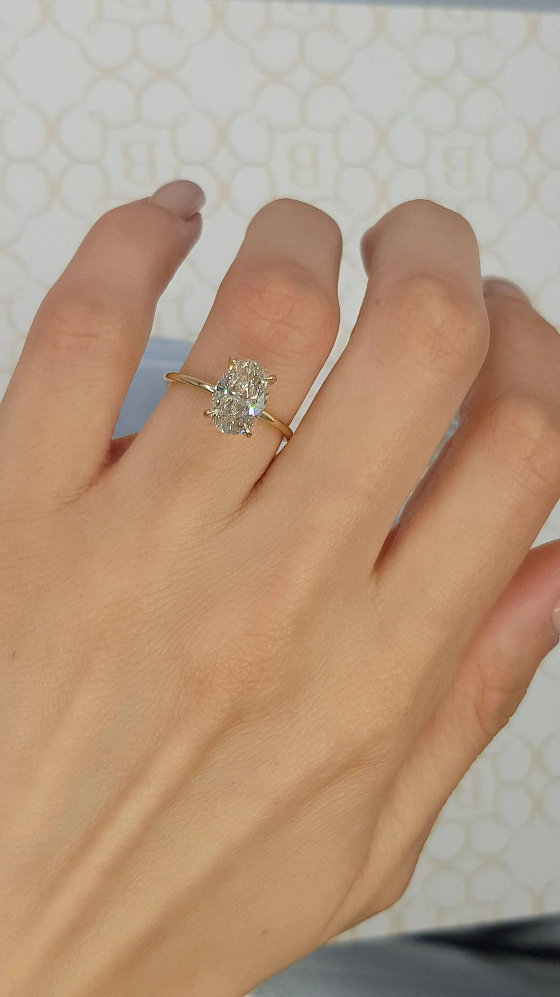 2.01 Carat Oval Cut Solitaire Diamond Engagement Ring