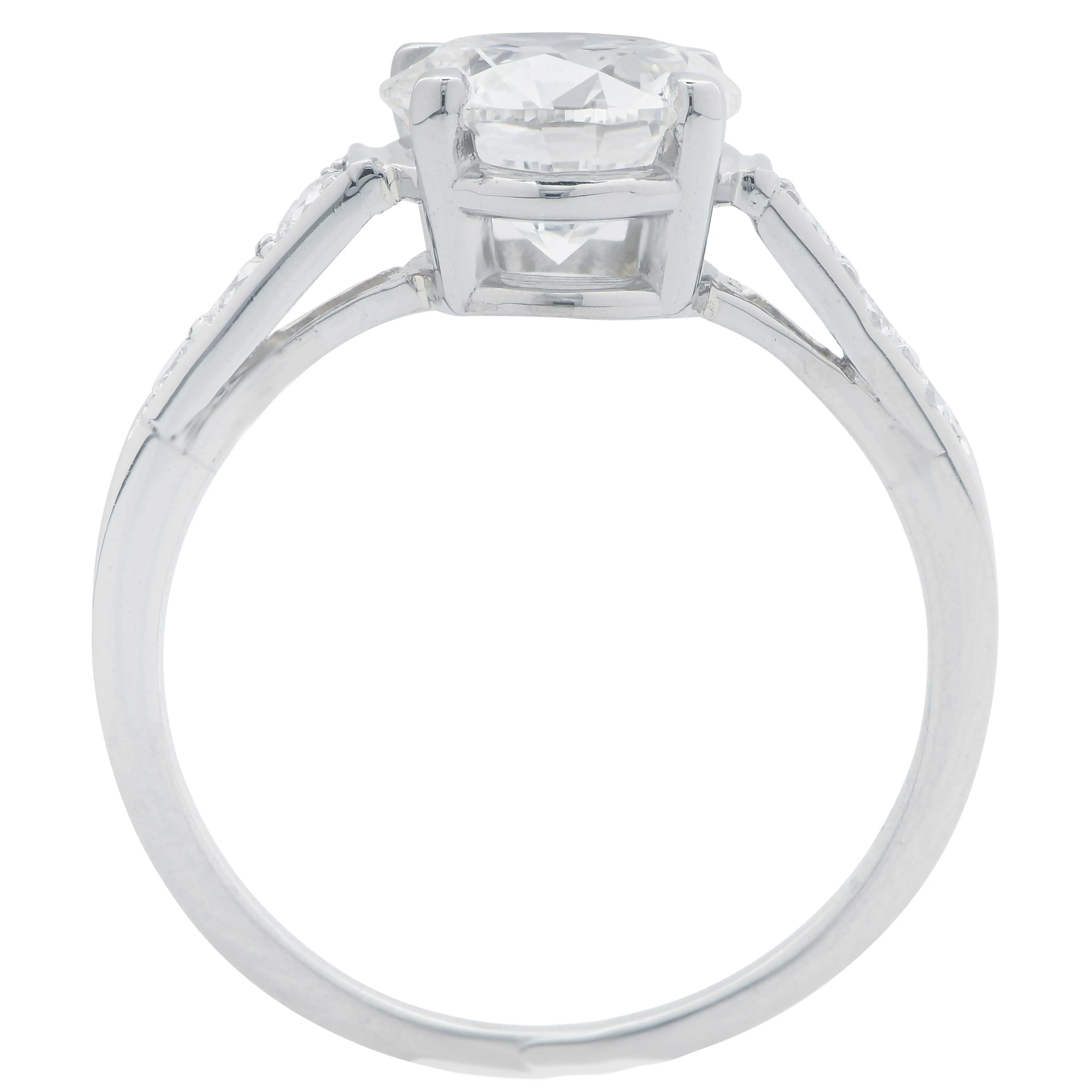 2.02 Carat GIA Graded G/VS1 Round Brilliant Cut Diamond Platinum Engagement Ring