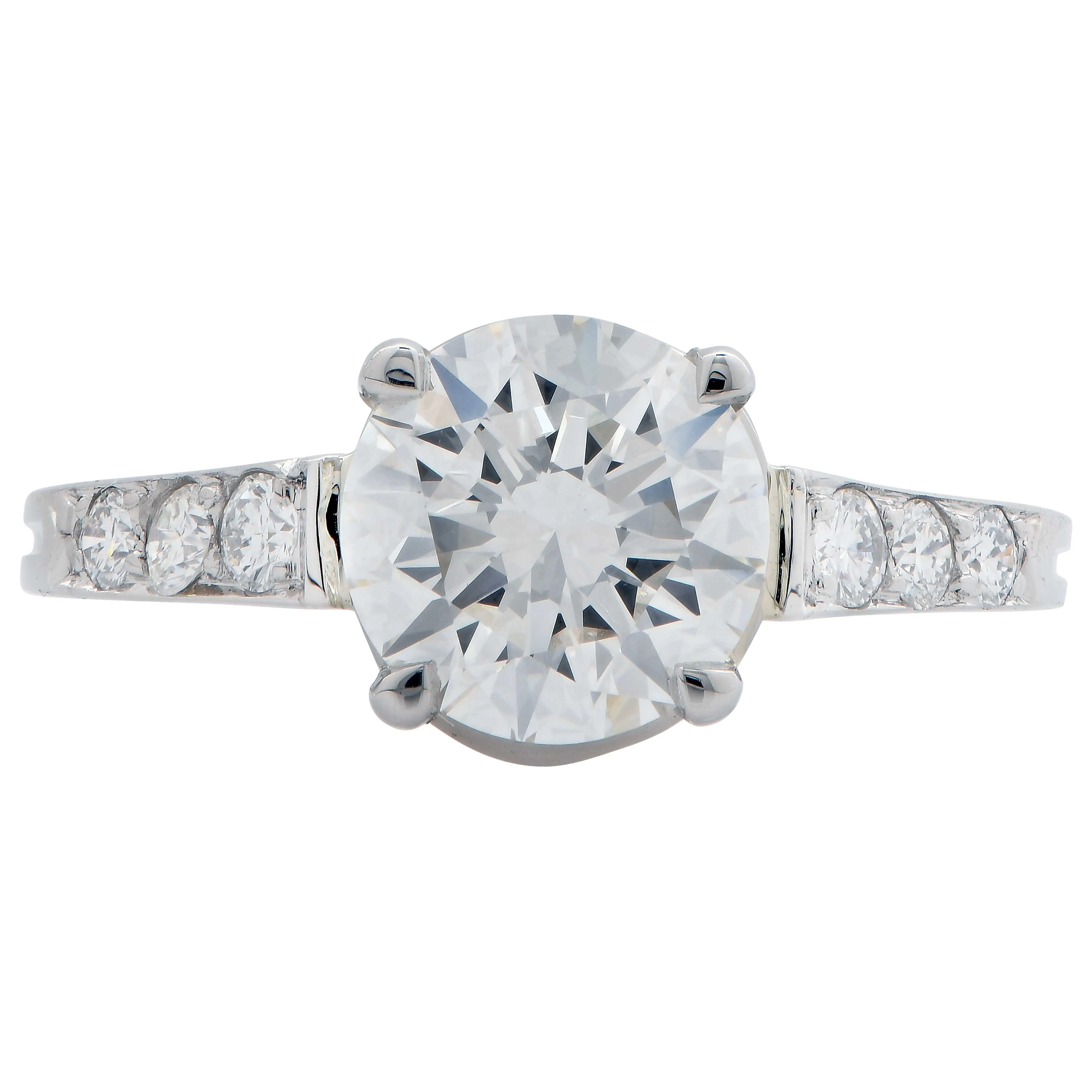 2.02 Carat GIA Graded G/VS1 Round Brilliant Cut Diamond Platinum Engagement Ring